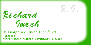 richard imreh business card